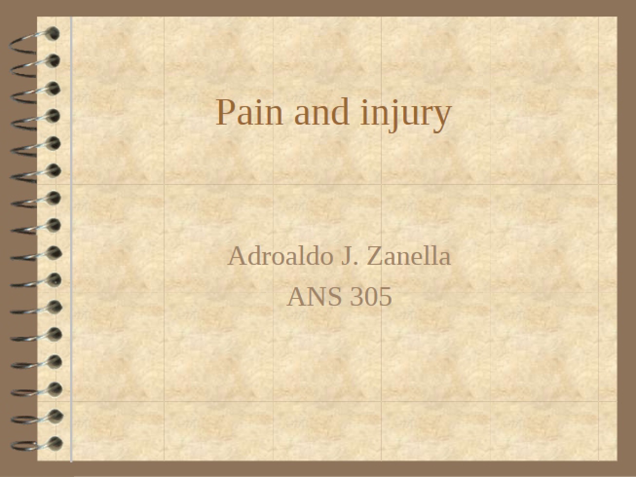 Injury and Pain