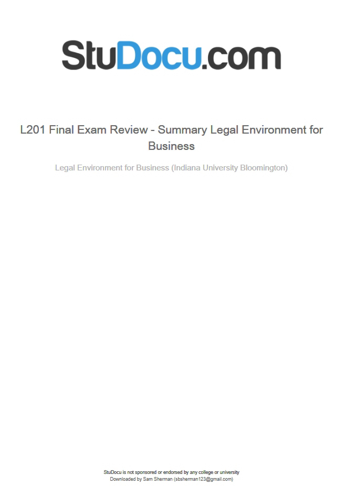 Final Exam Review Material