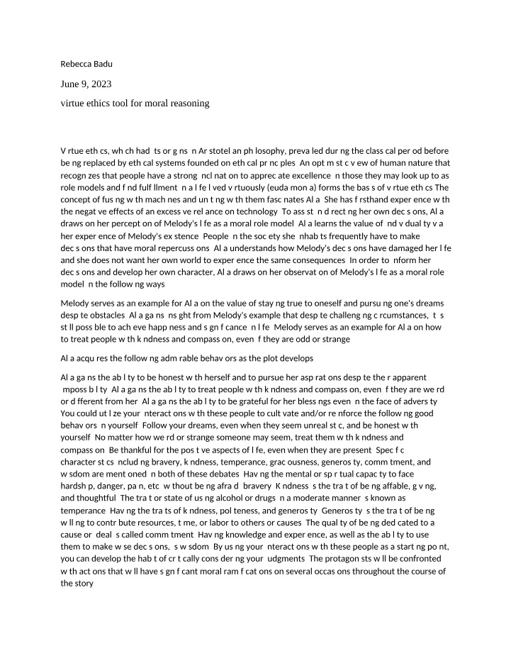 Virtue Ethics for Moral Reasoning