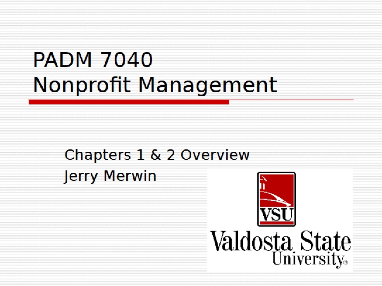 Notes for Study - PADM 7040