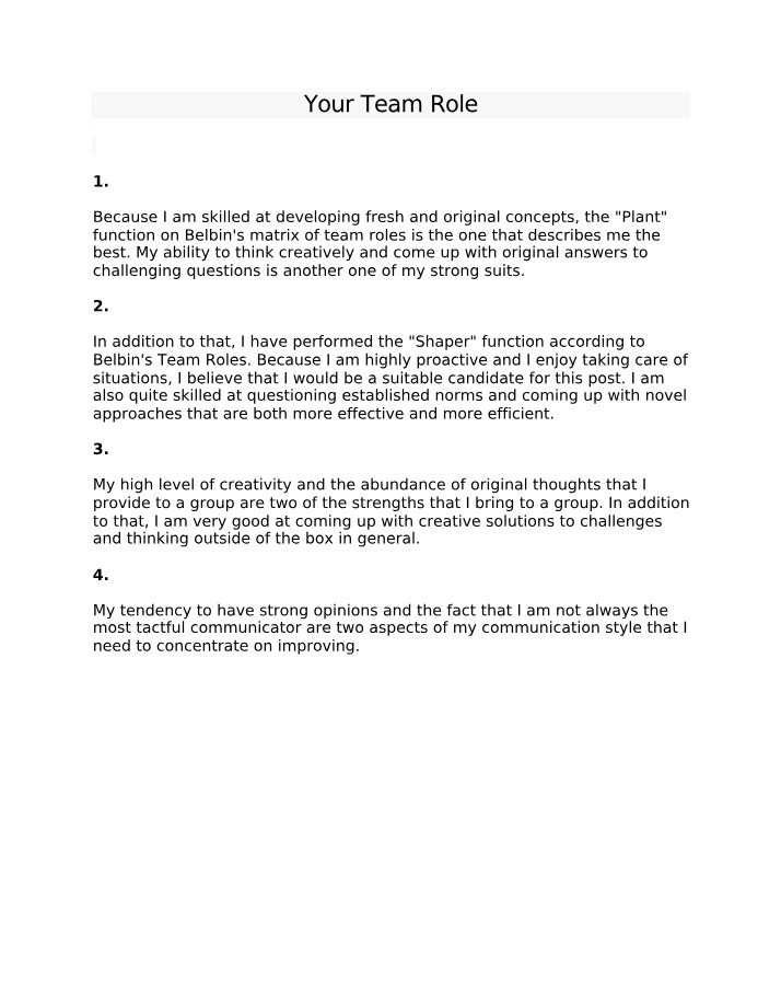 Role Assignment - Sanchez