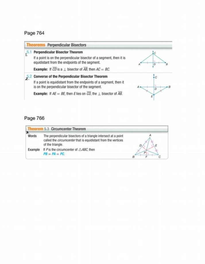 Perpendicular and Angle Bisectors Theorems