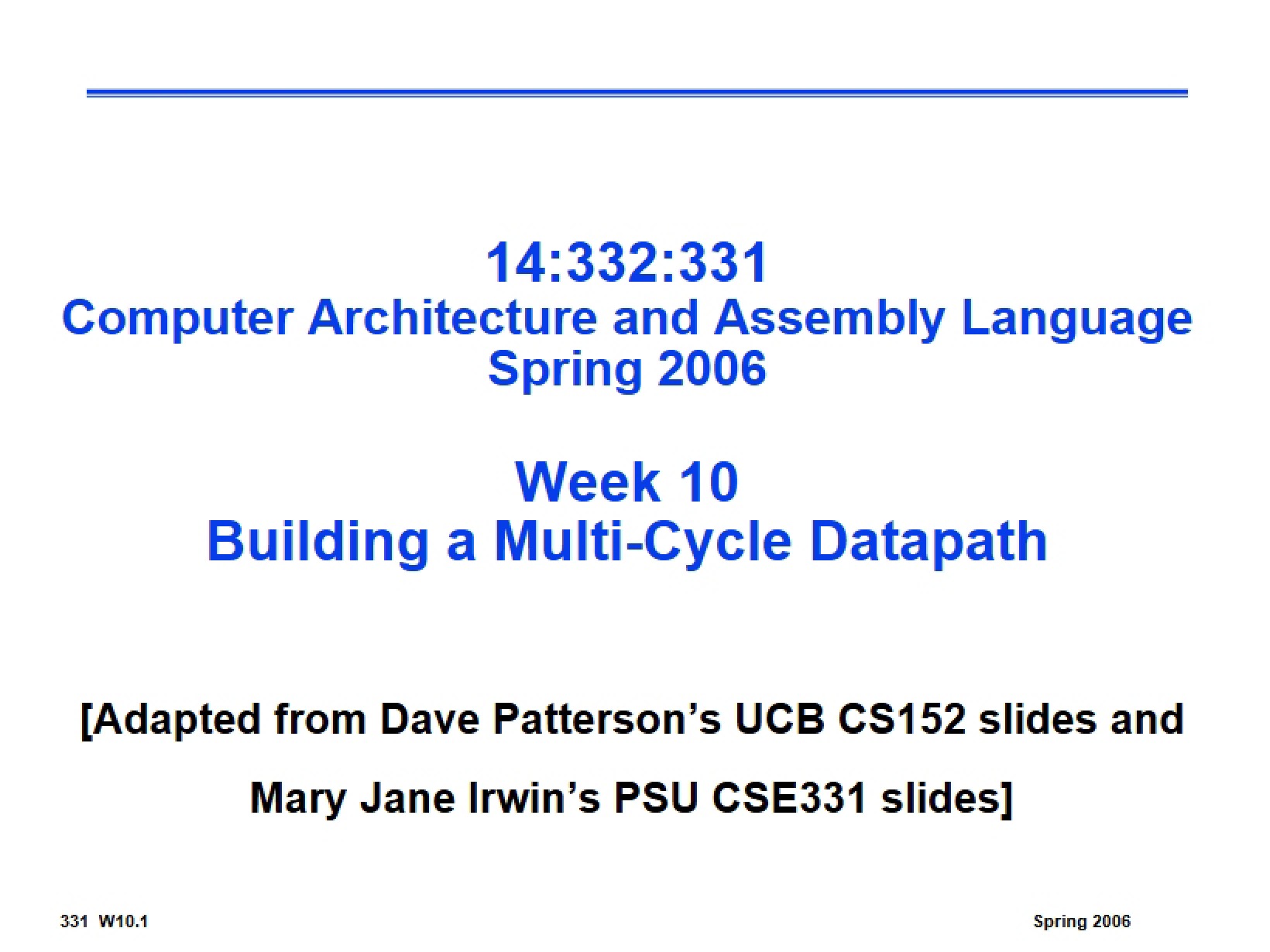 Multi-Cycle Datapath Construction