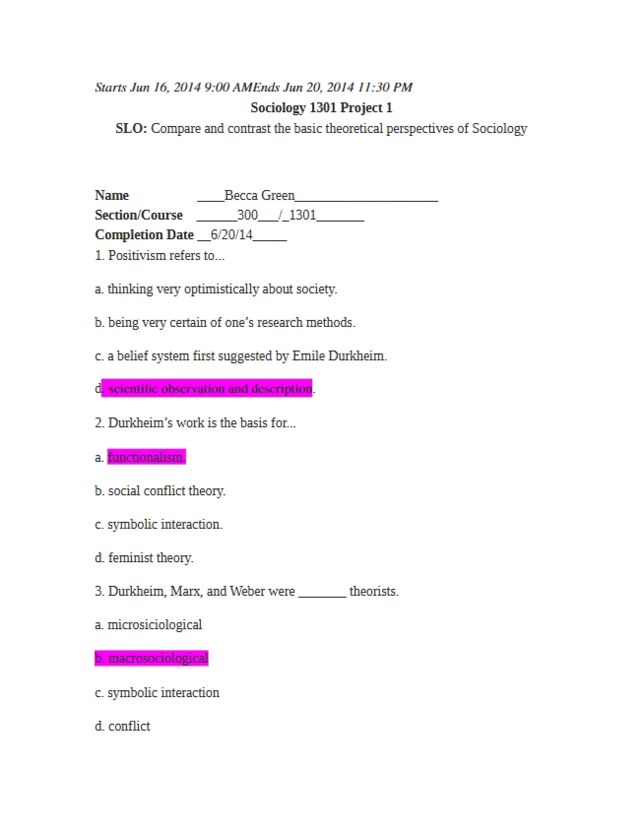 First Sociology Project