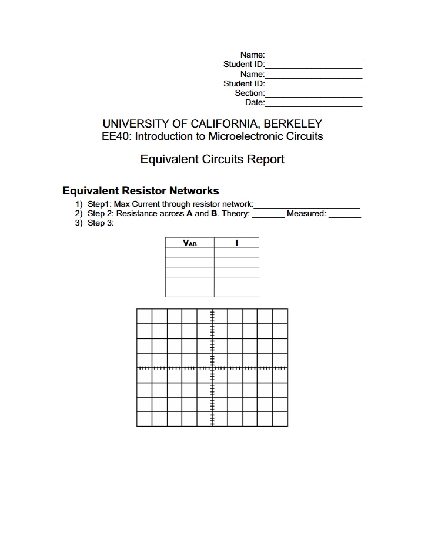 Report on Equivalent Circuits