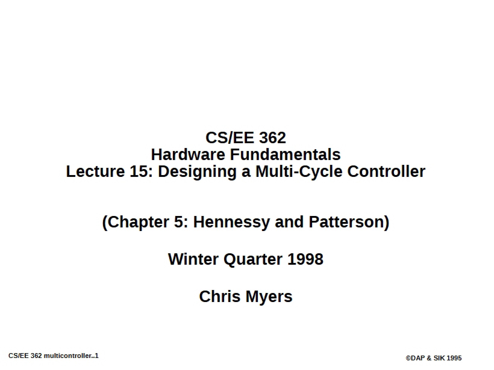 Hardware Fundamentals Lecture Notes