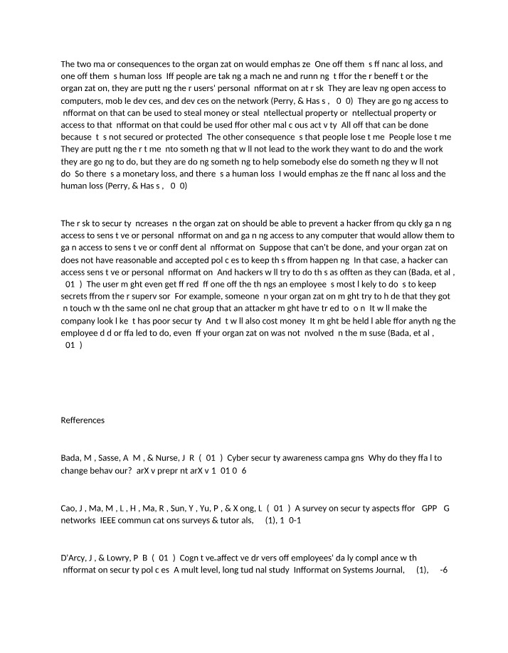 Financial Consequences of Inadequate Security Measures