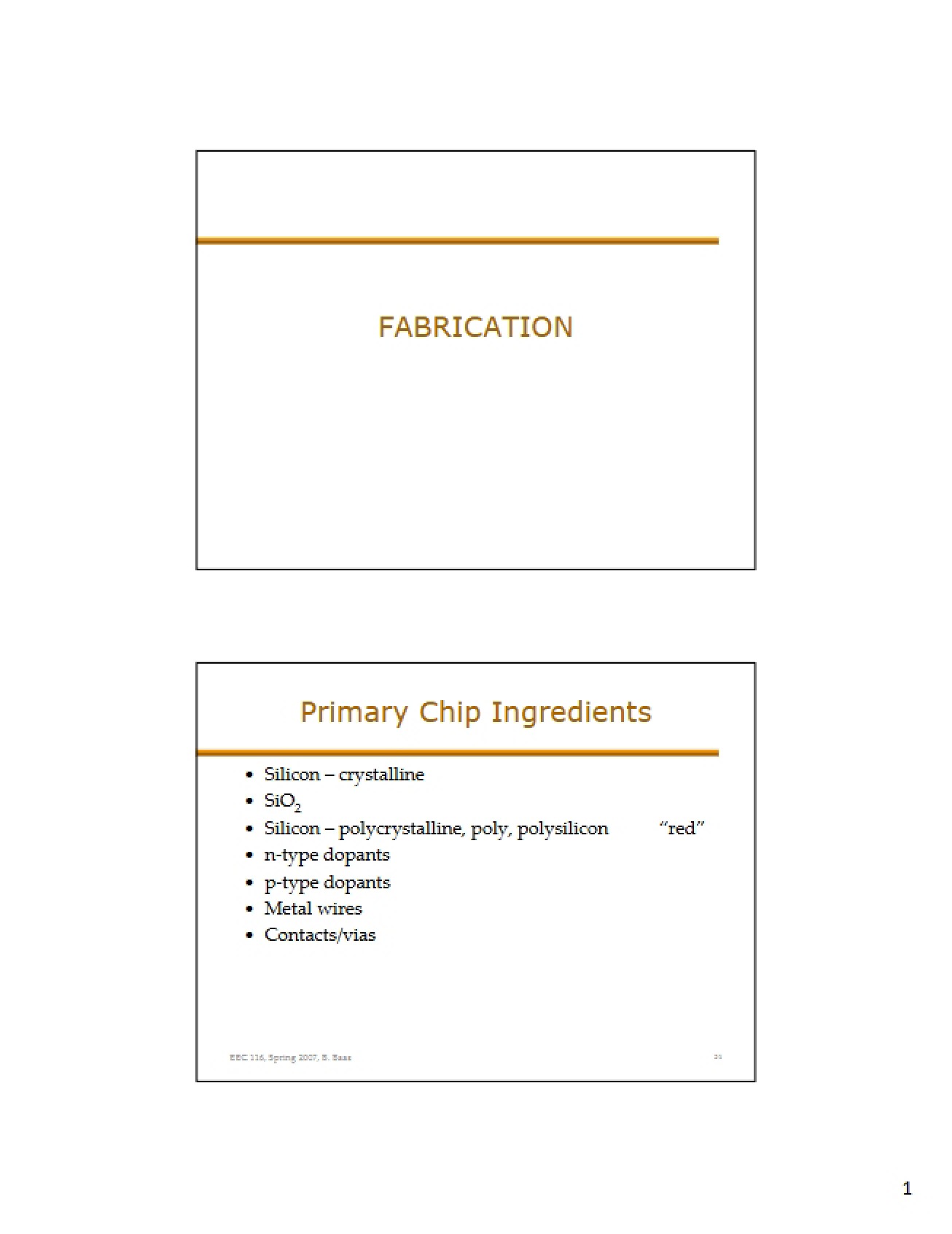Fabrication Process