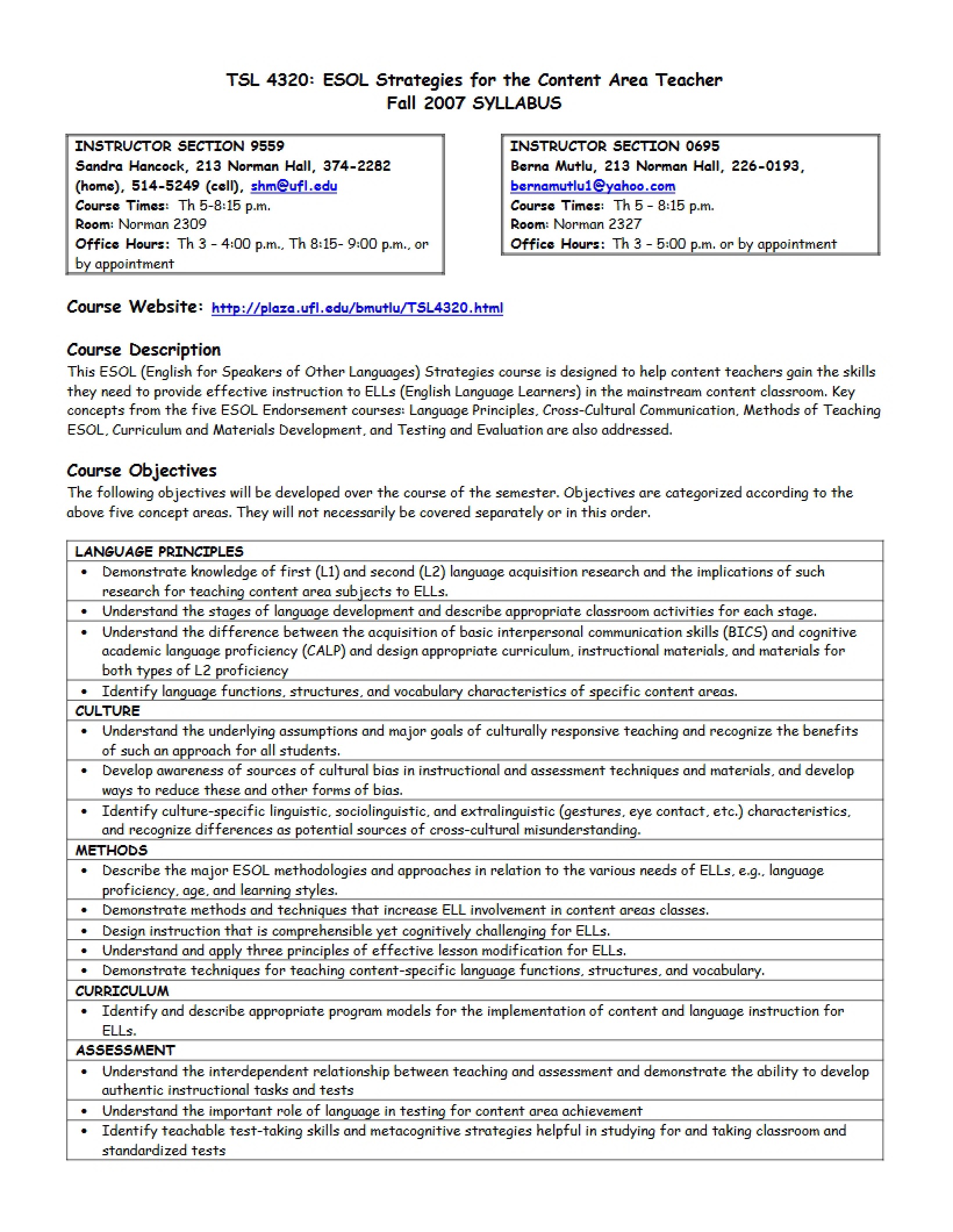 ESOL Strategies Syllabus