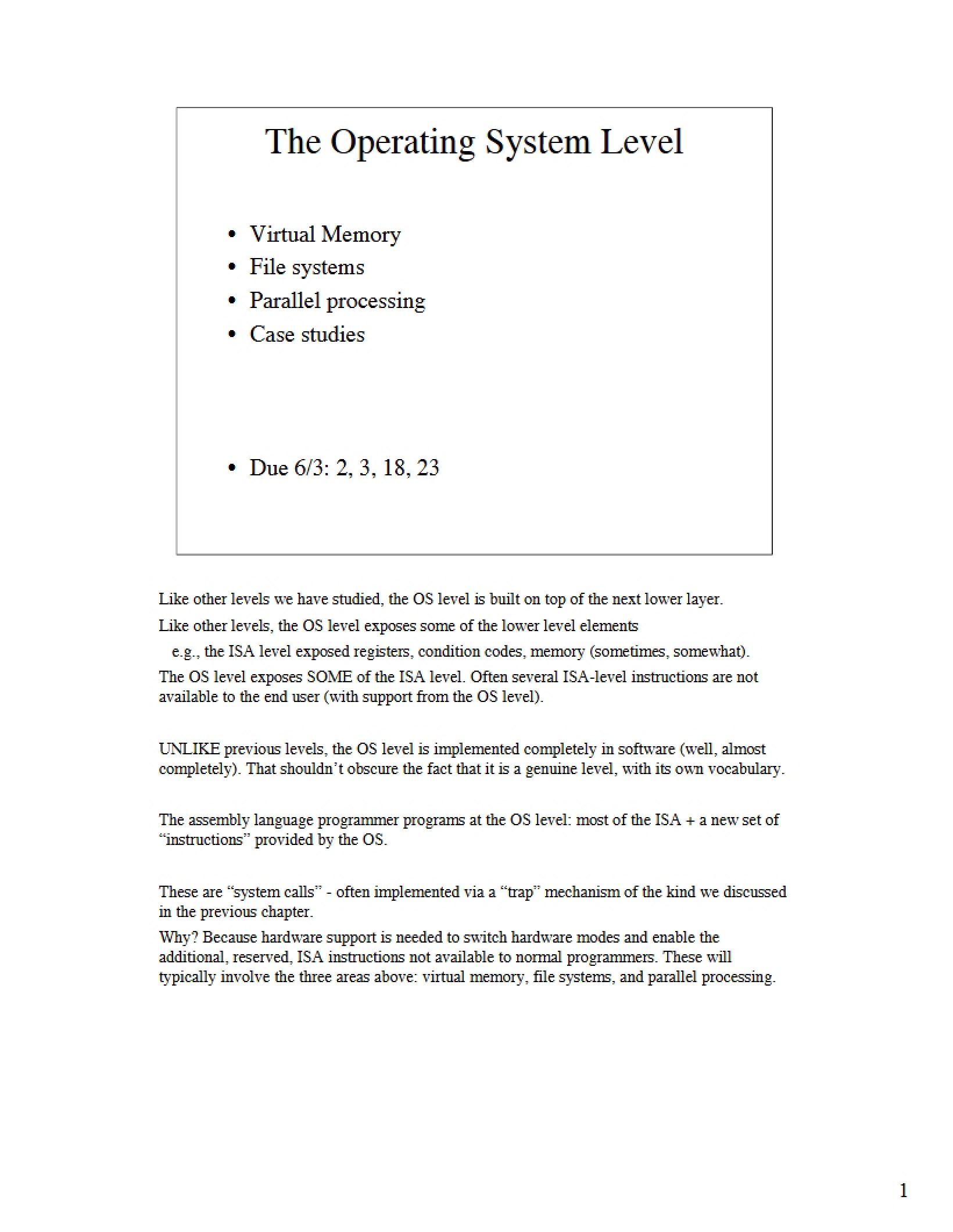 Level of Operating Systems