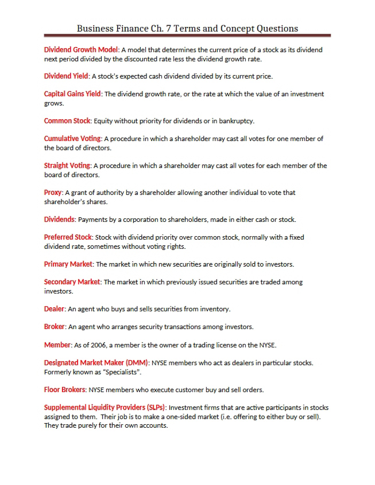 Chapter 7 Concepts and Terminology