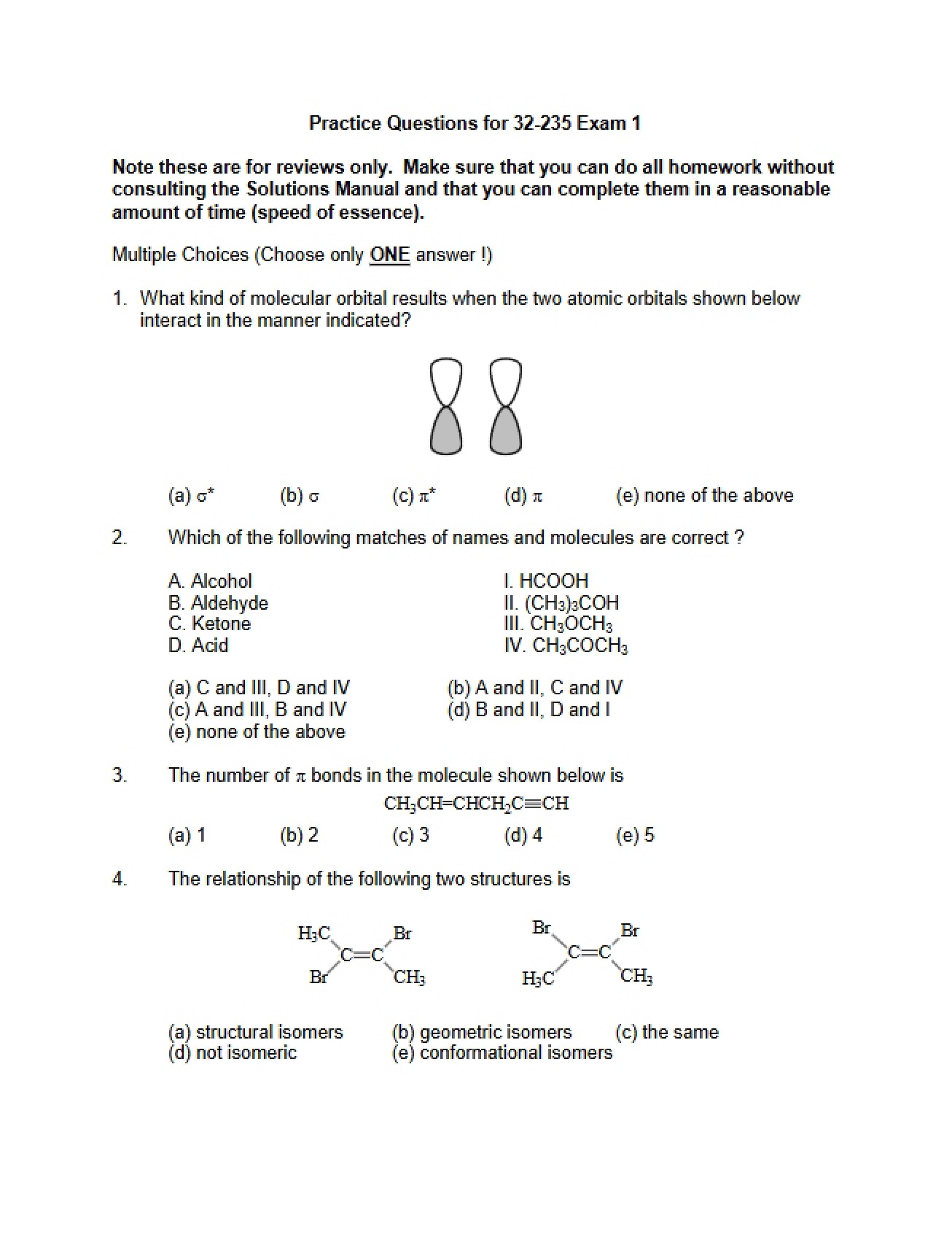 Exam 1 Practice Questions