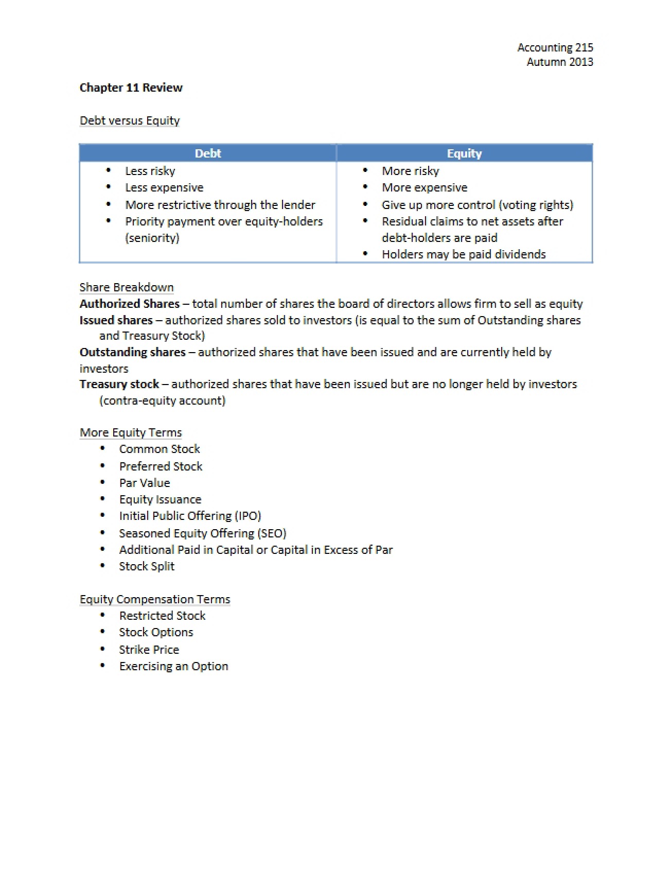 Solutions for Handout 13