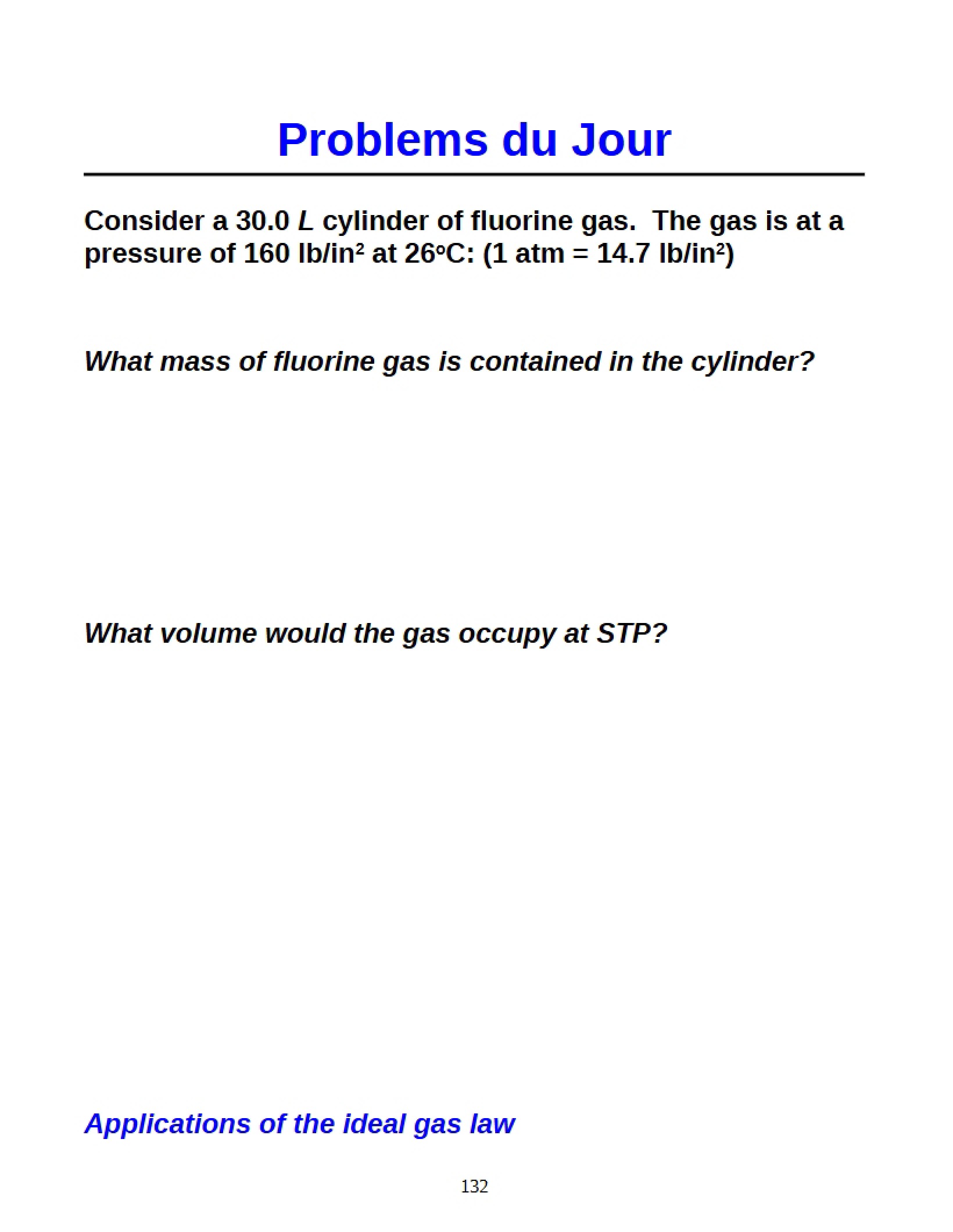 Problems of the Day