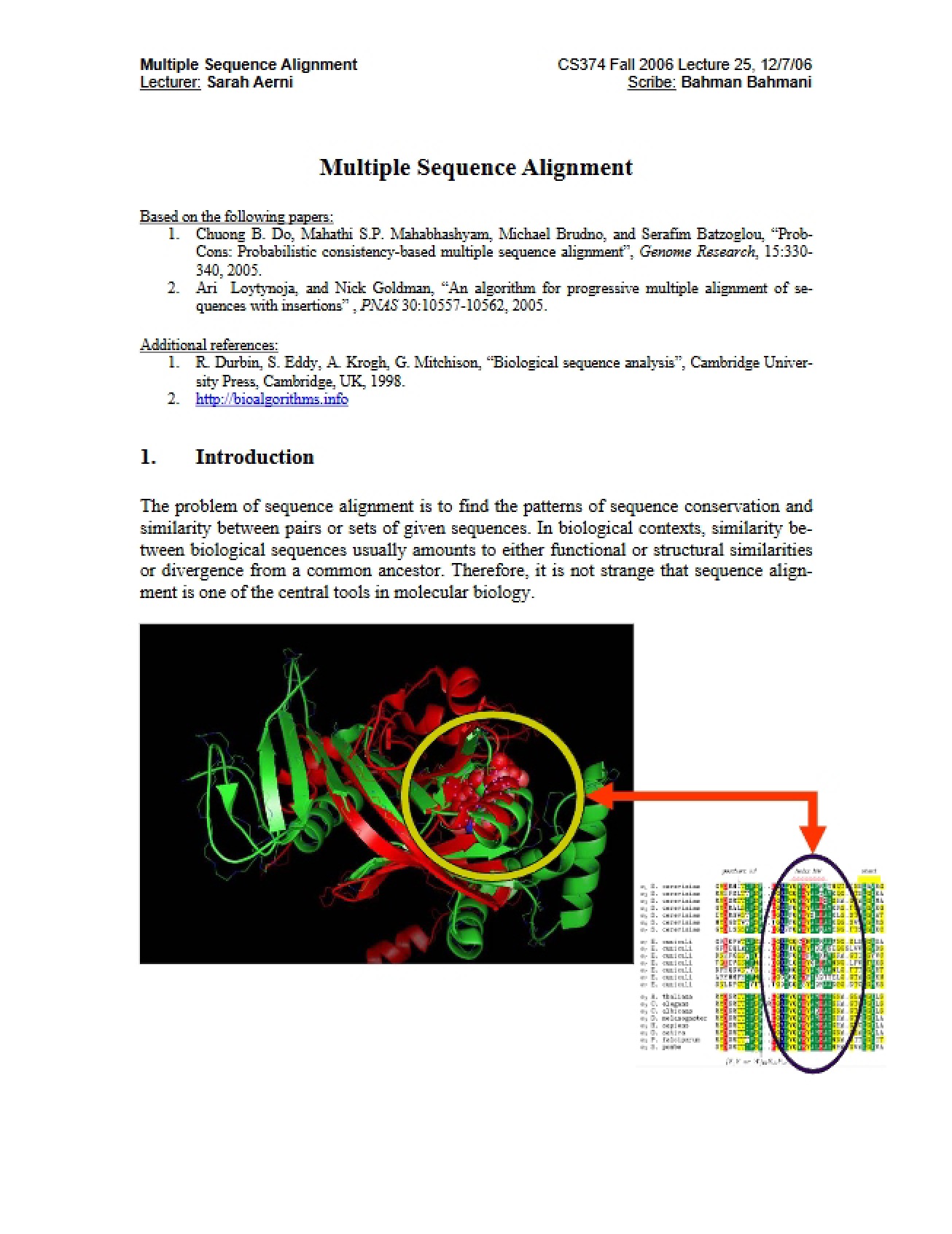 Introduction to Multiple Sequence Alignment
