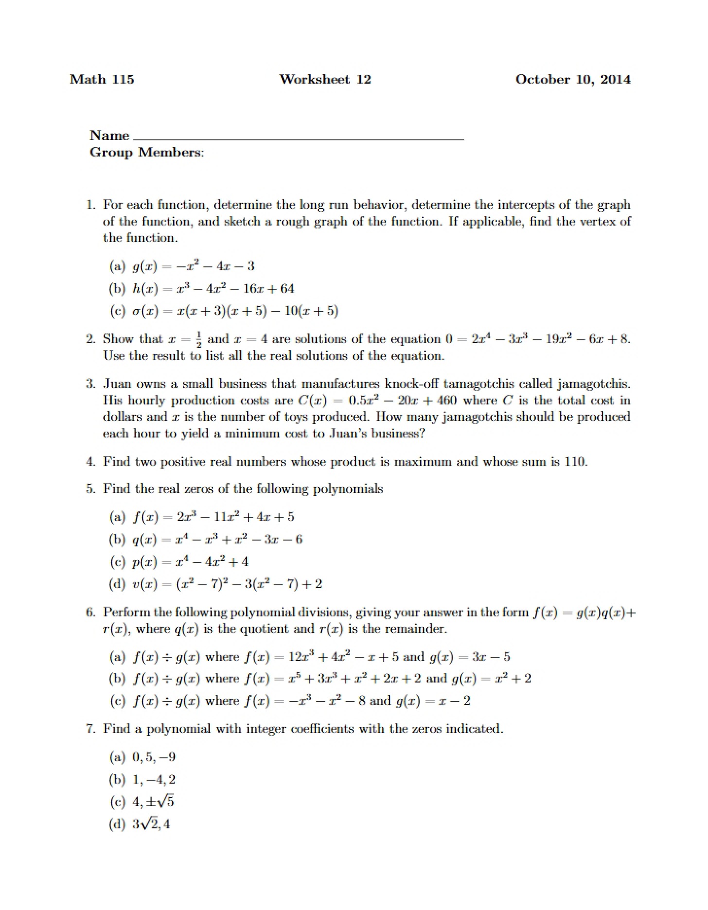 Group Activity 12b