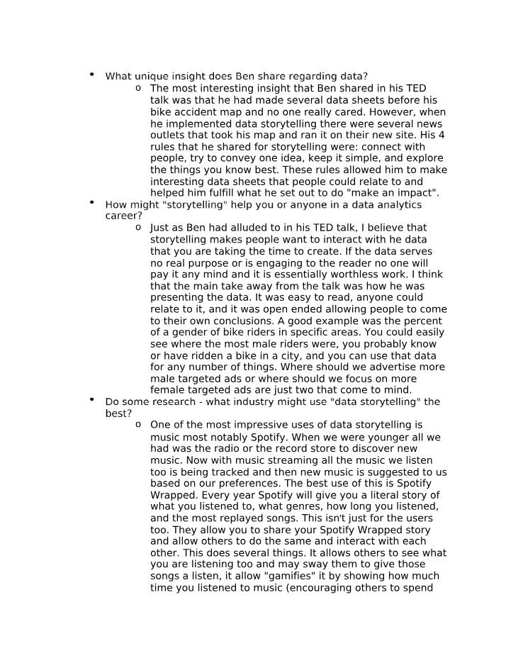 Data Storytelling - Ben's Insightful Approach
