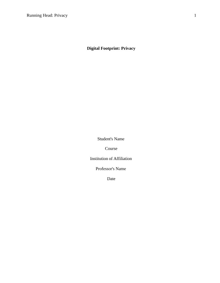 Digital Footprint Notes