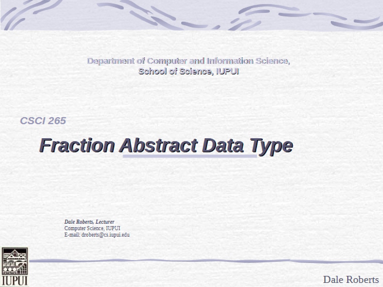 ADT for Fractions