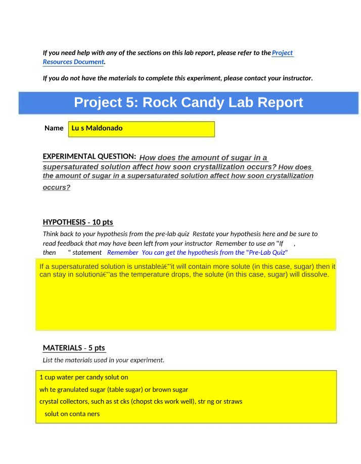 Rock Candy Lab - Project 5