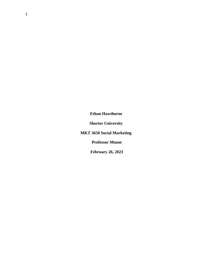 Week 7 Social Marketing Assignment