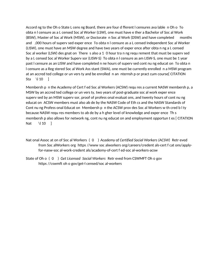 Social Work Licensure Requirements in Ohio