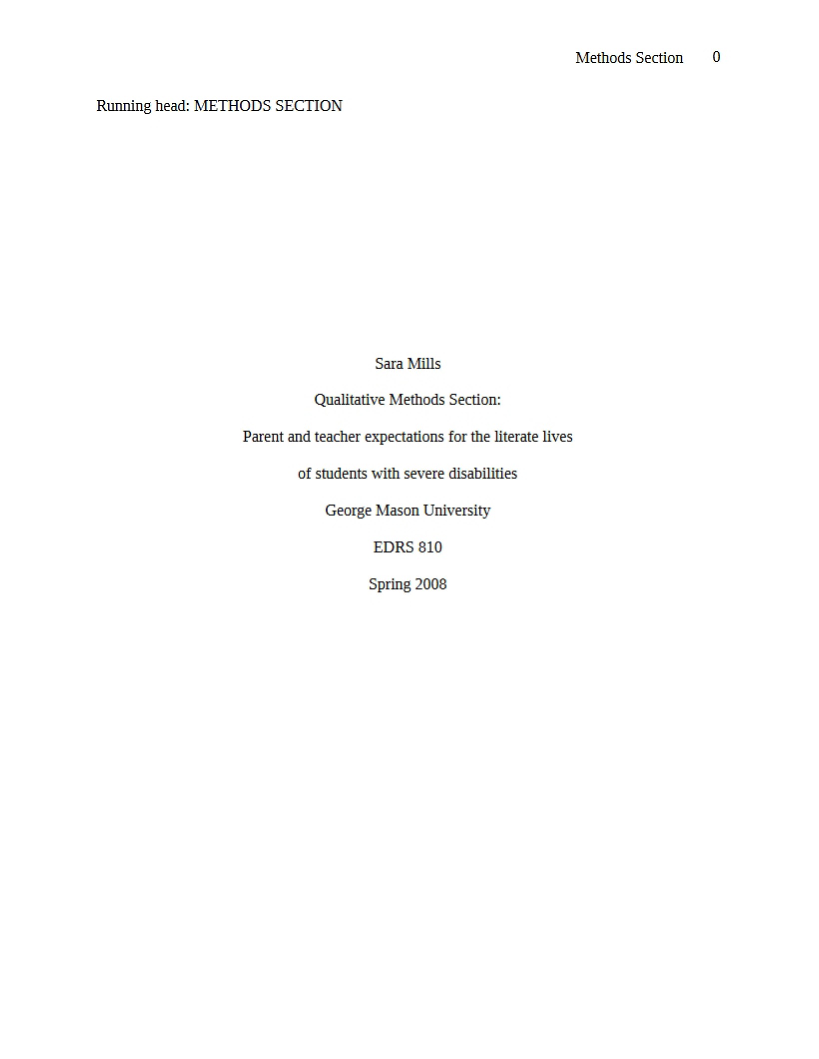 Section on Qualitative Methods