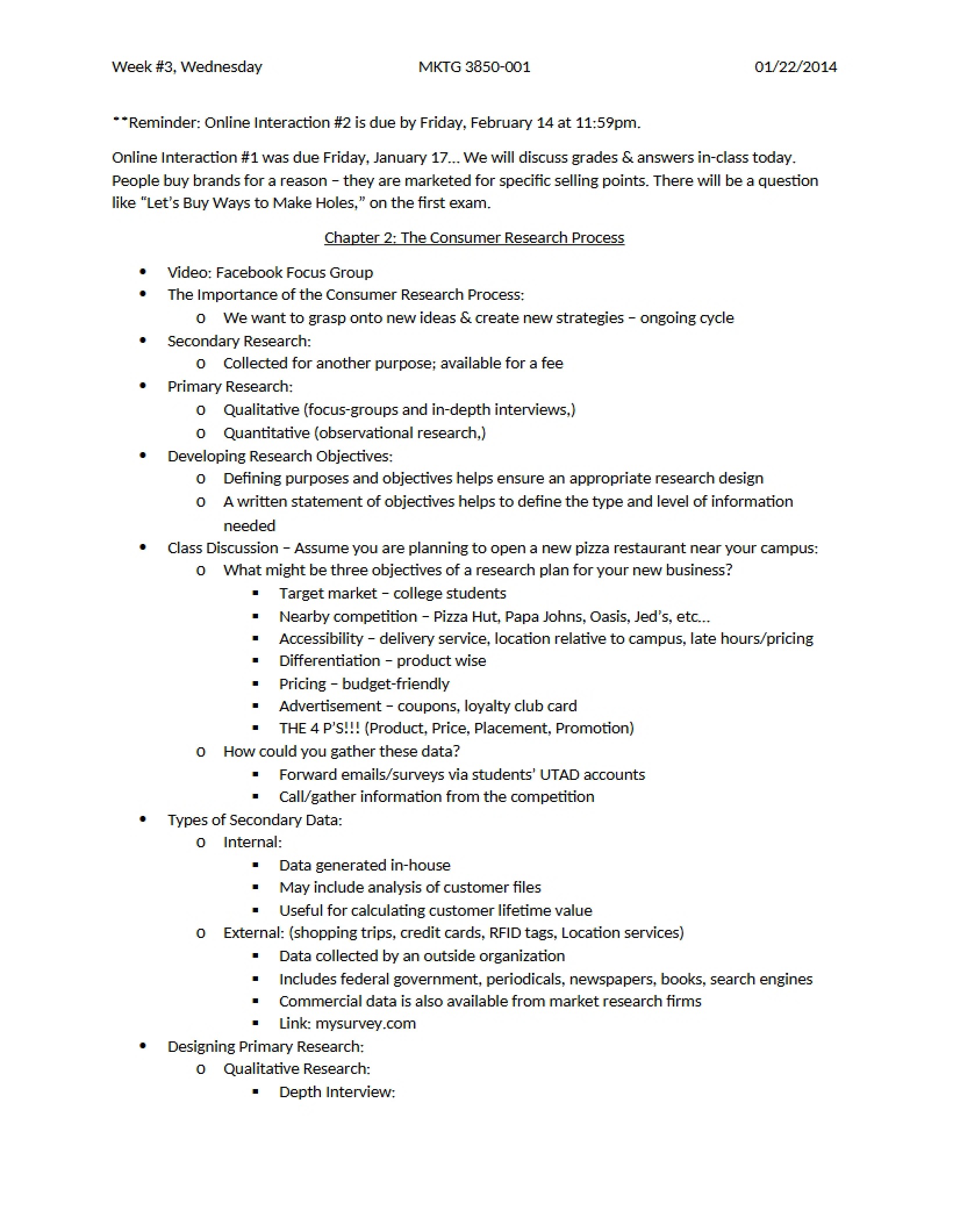 Consumer Research Process (Ch 2)