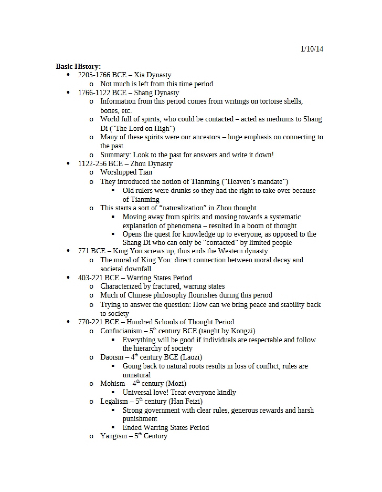 History Basics
