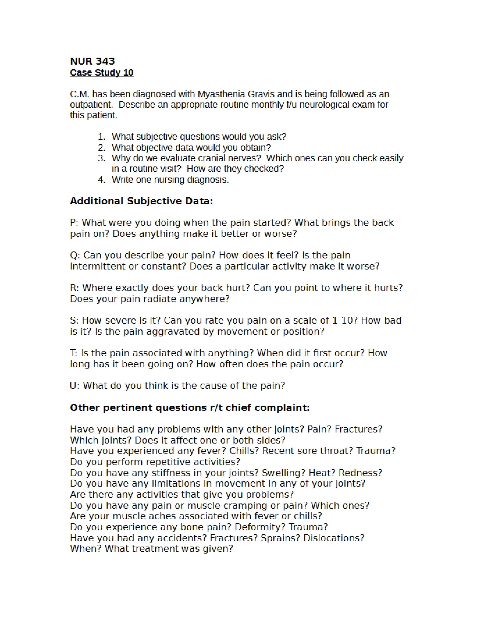 Assessment Case Study Ten