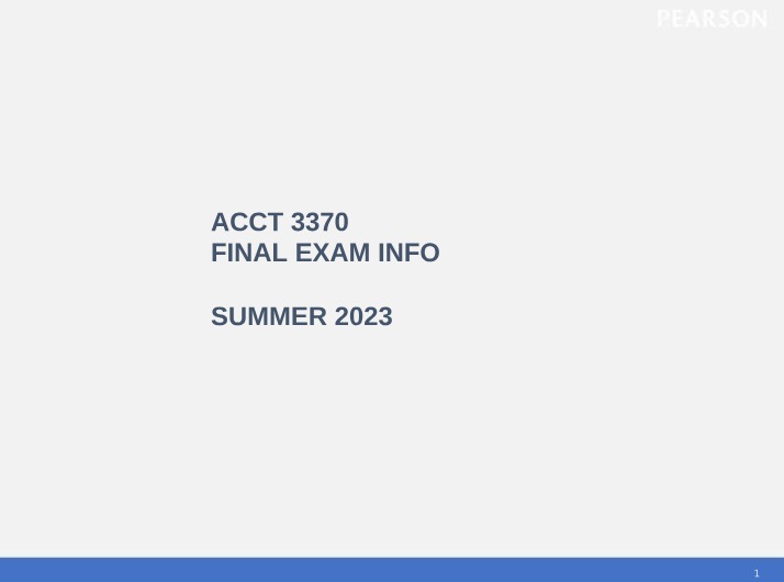 ACCT 3370 Final Exam Information