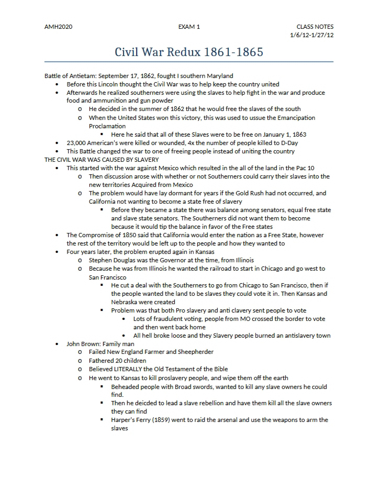 Recap of the Internal War and Succeeding Restoration