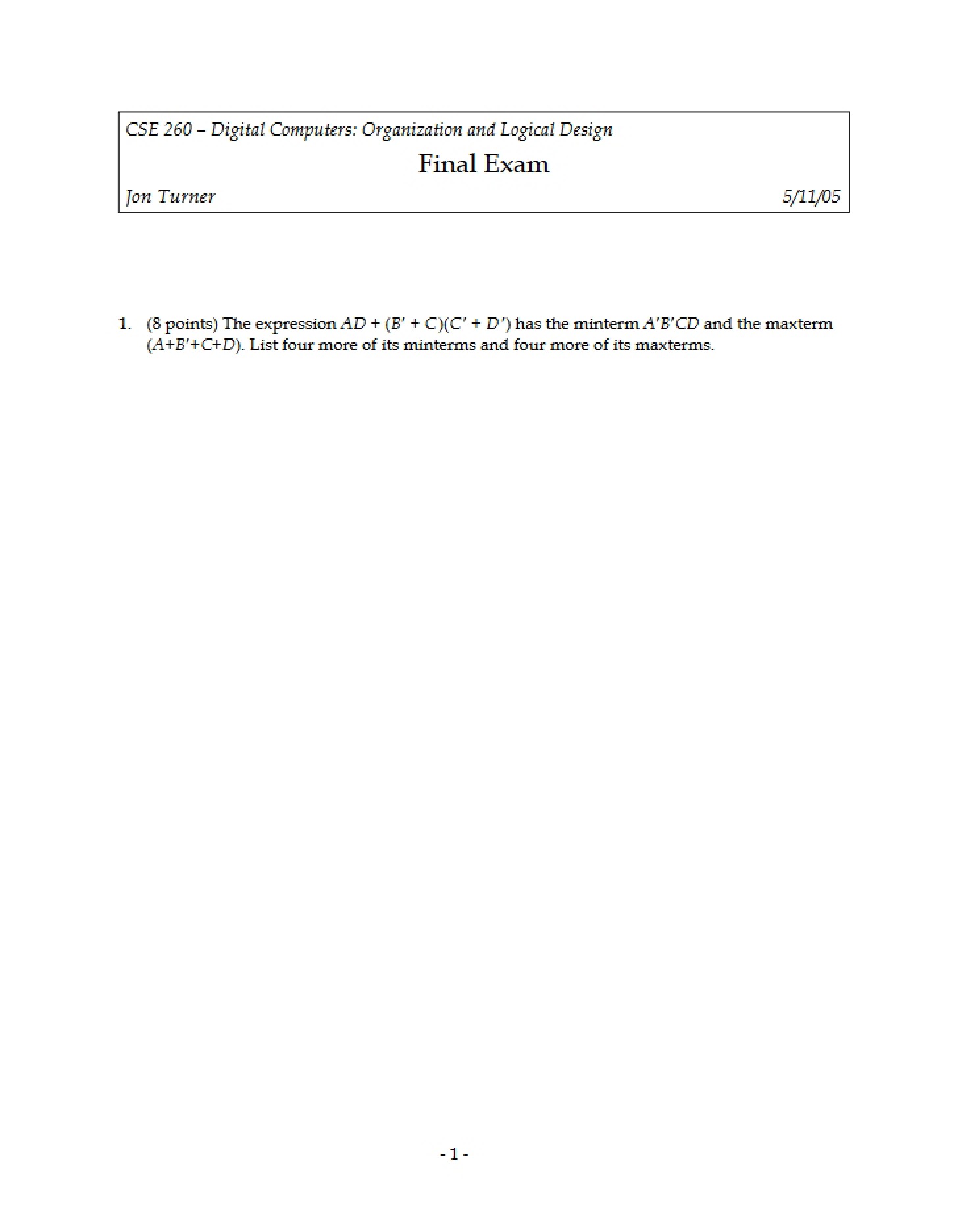 Exam Final