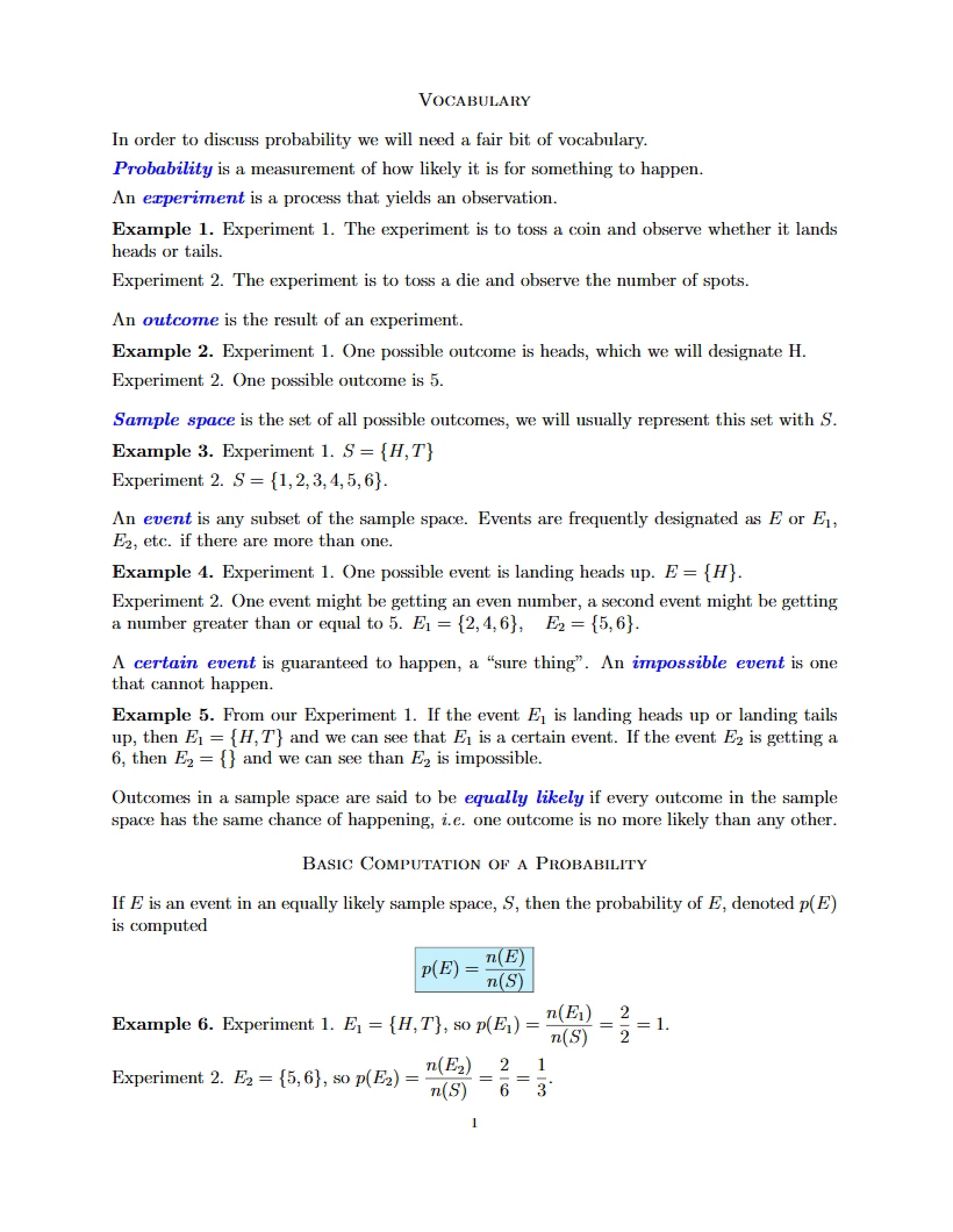 Probability Concepts
