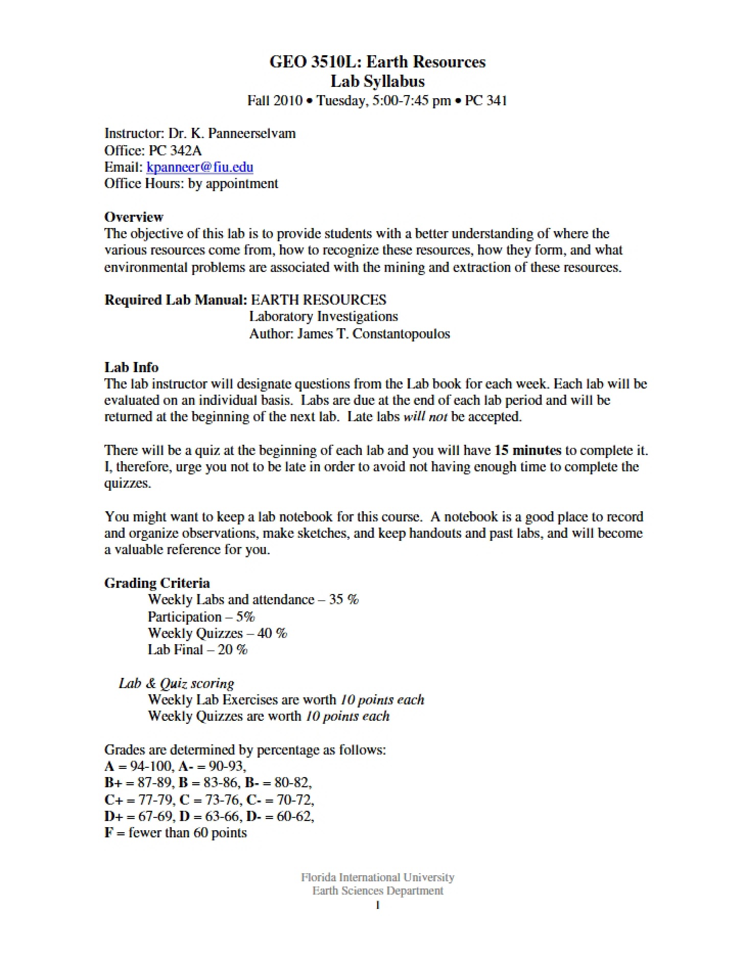 Foundational Class Guide and Syllabus