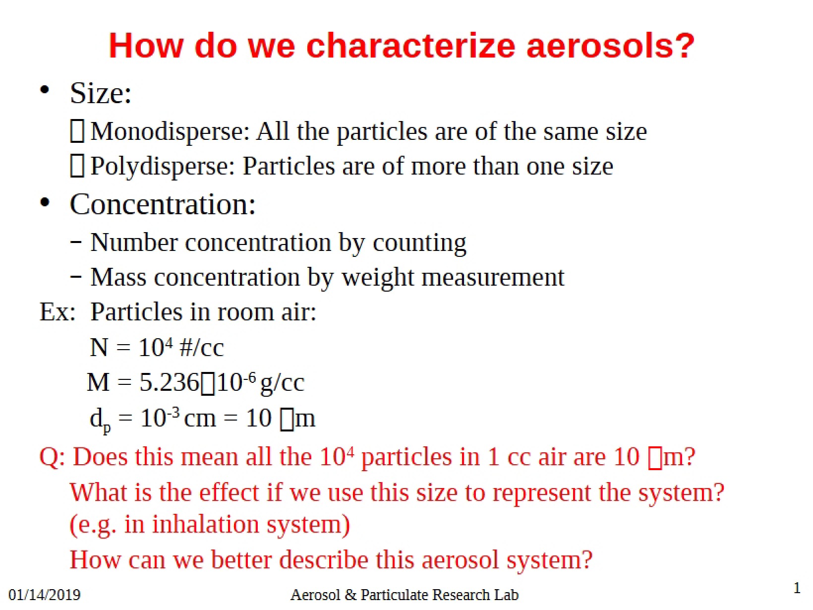 Aerosol Mechanics Overview