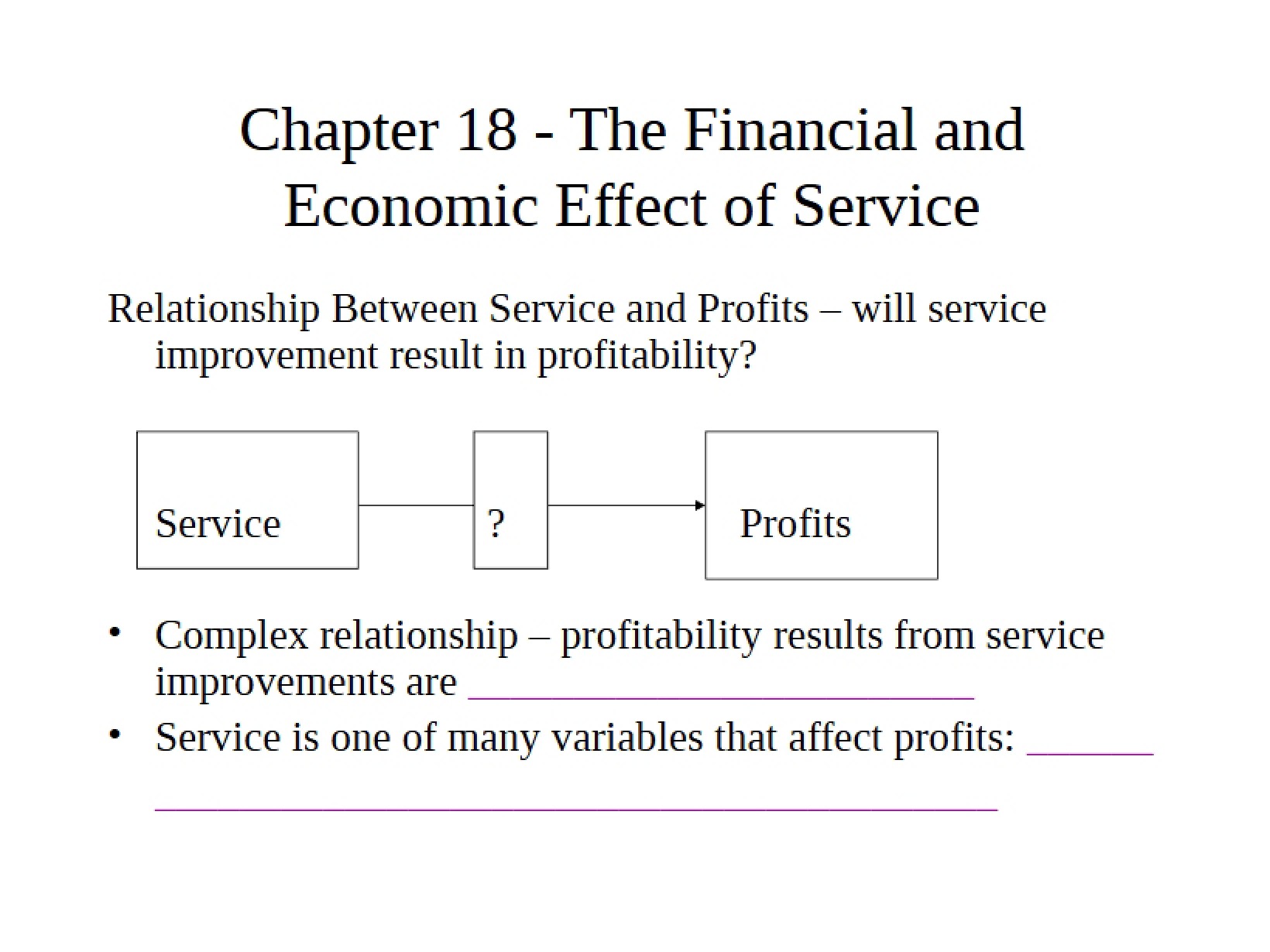 Economic and Financial Service Effects
