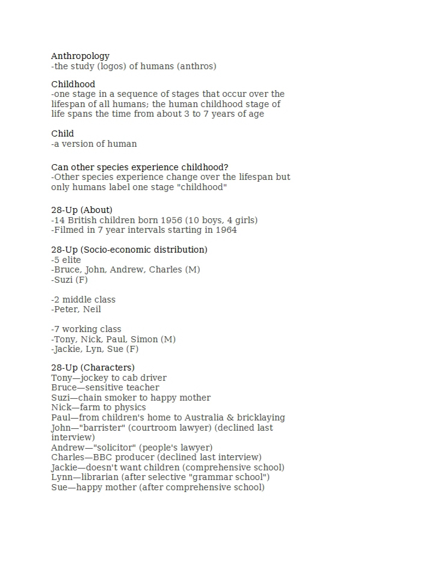 Comprehensive Study Packet for the Final