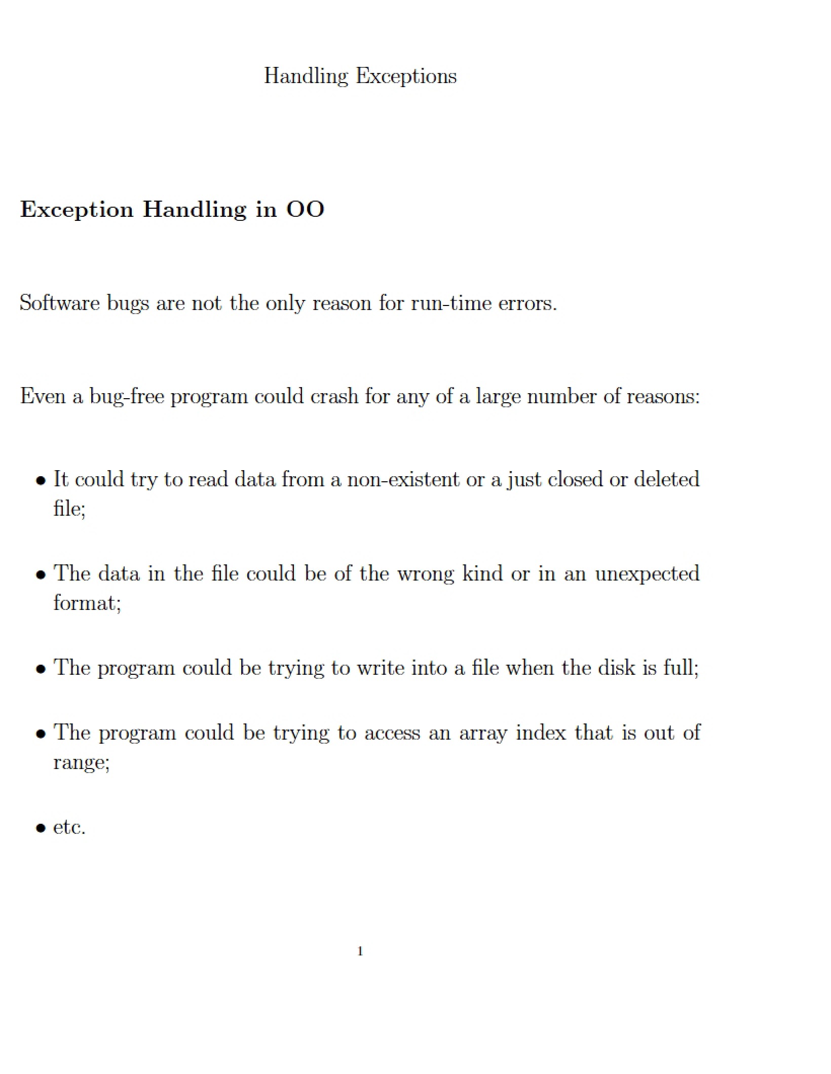 Exception Handling