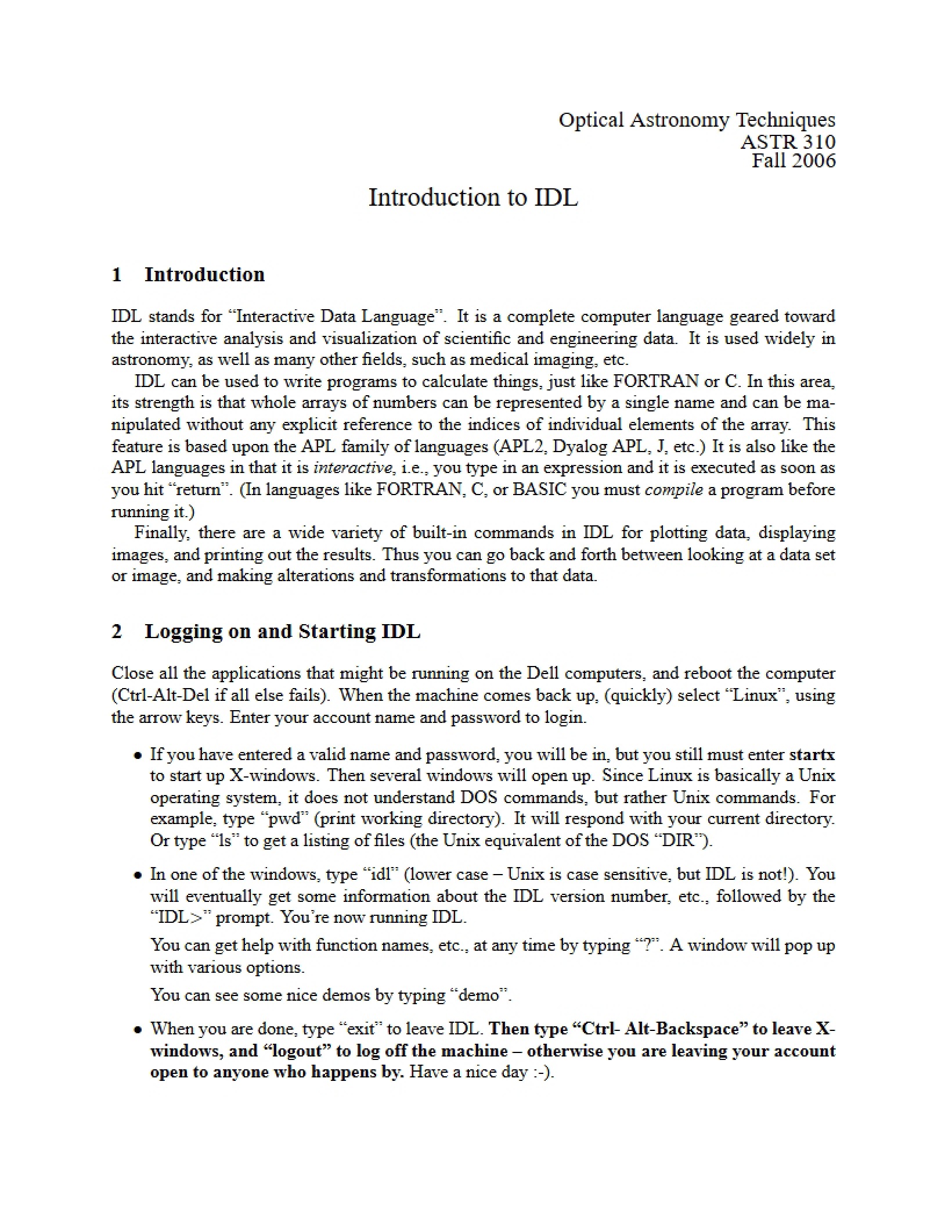 IDL Intro