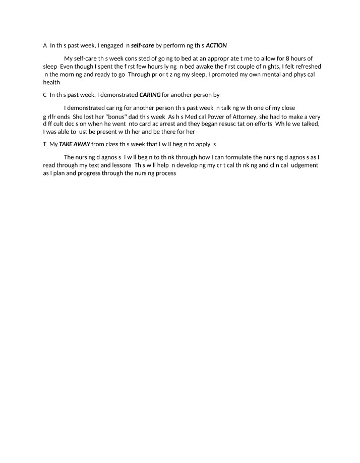 ACT Reflection - Number 1