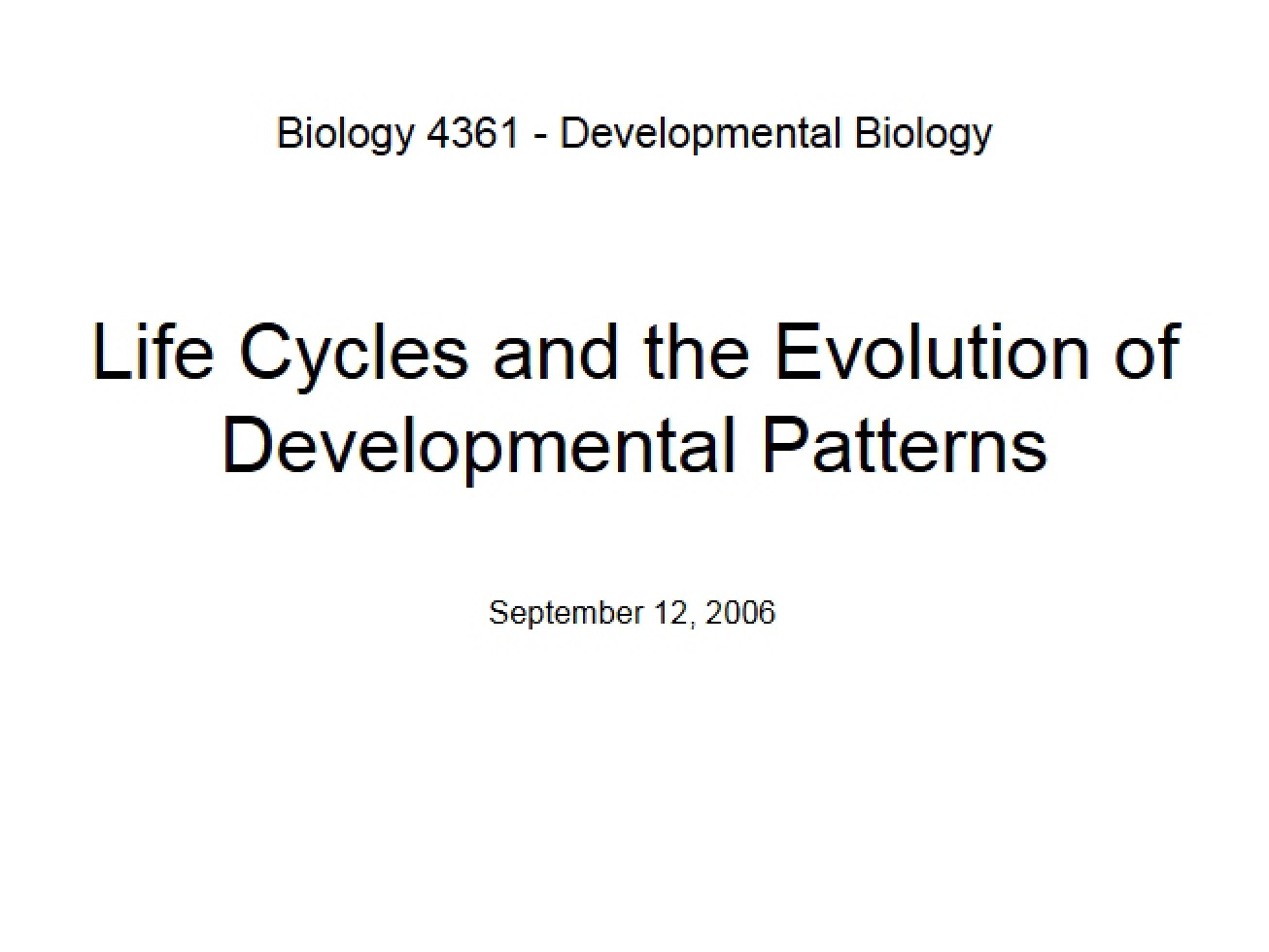 Evolution of Developmental Patterns