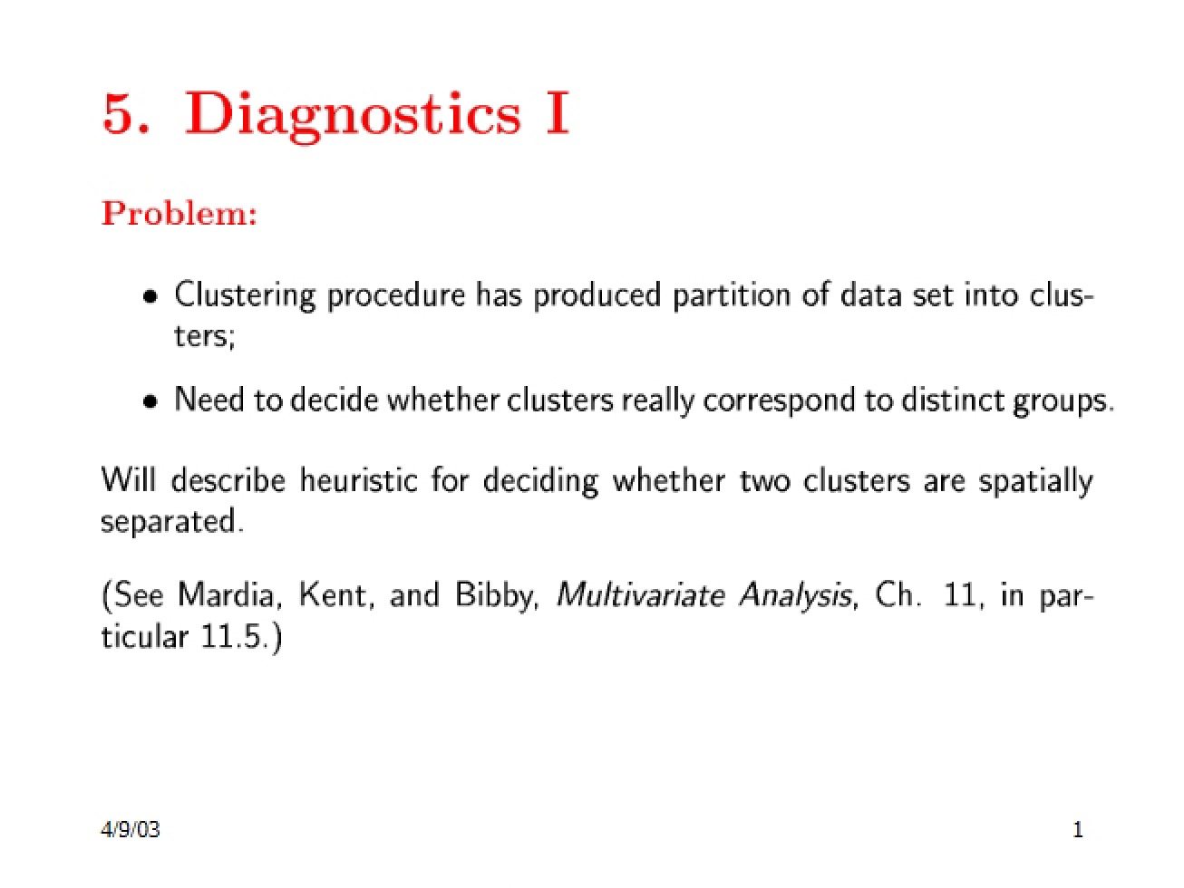 Part I Diagnostics