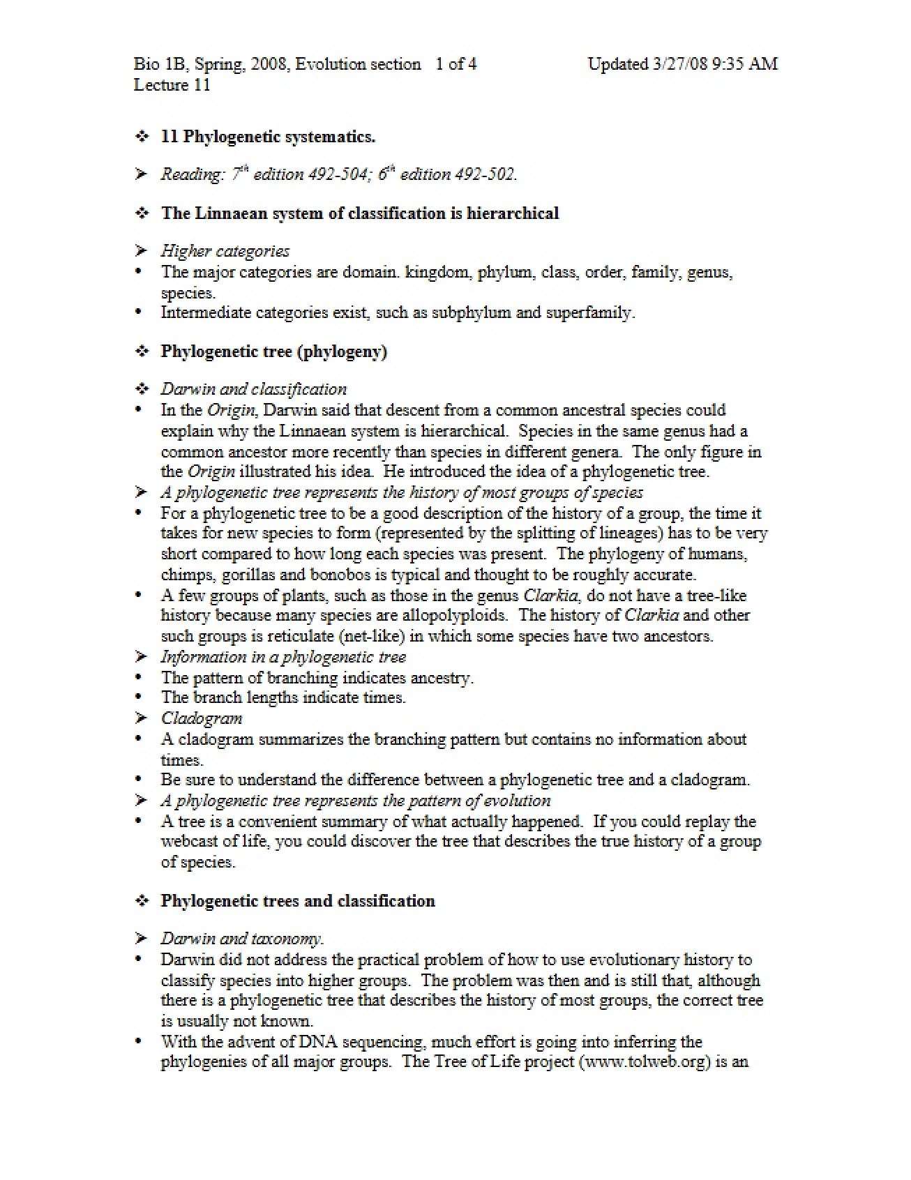 General Biology Teaching Notes
