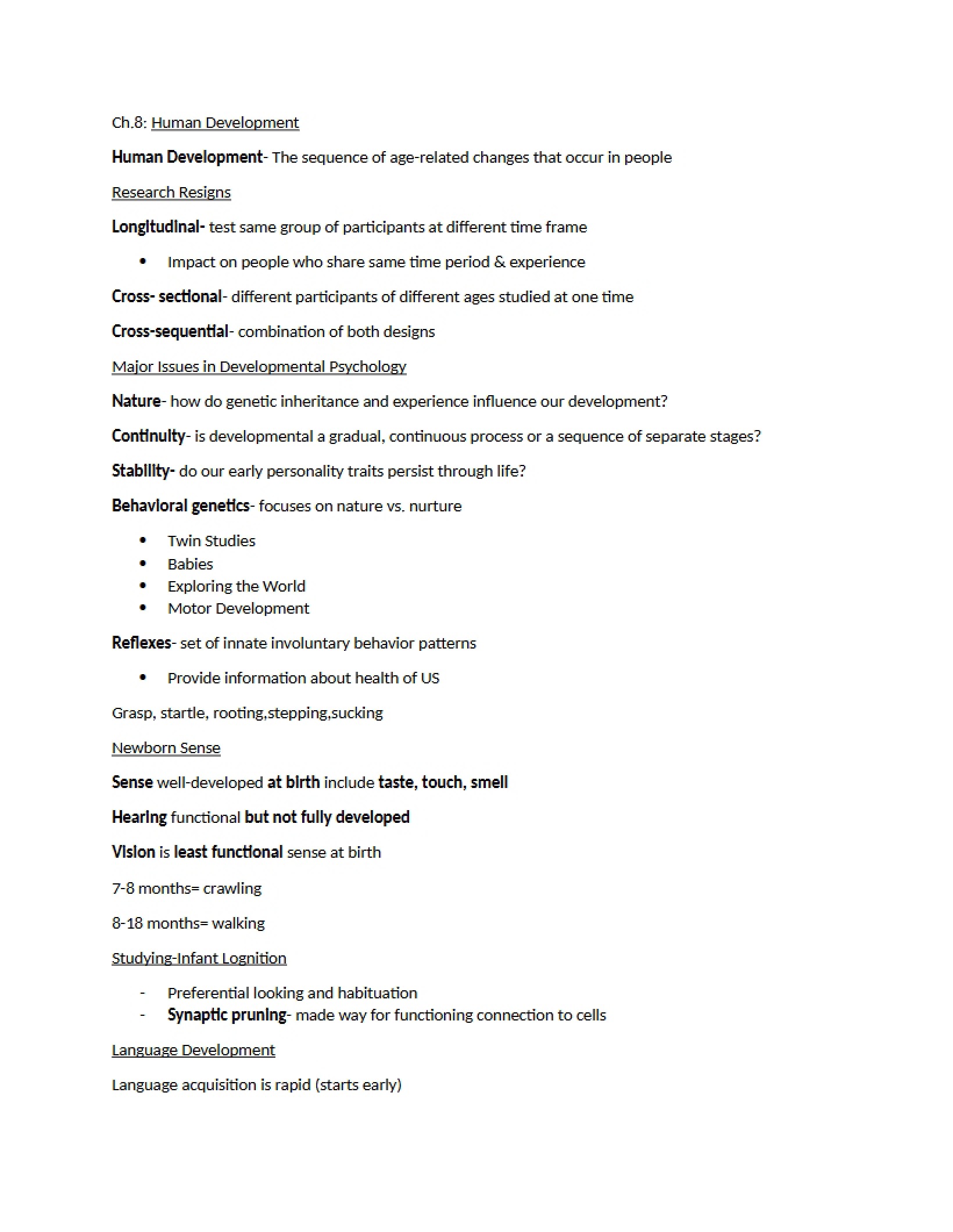 Human Development (Ch 8)