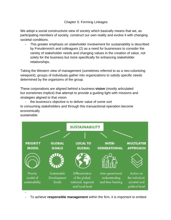 Creating Value and Stakeholder Relationships