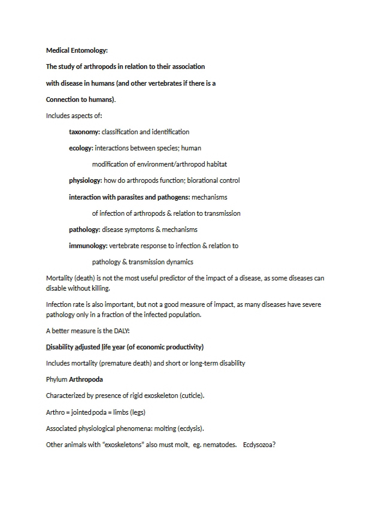 Lecture 1 for Medical Entomology