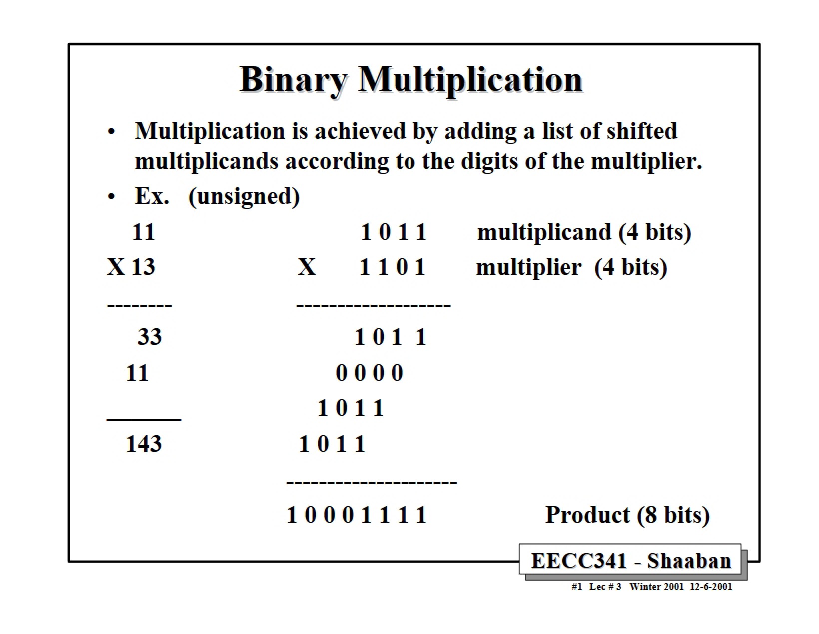 Multiplication in Binary
