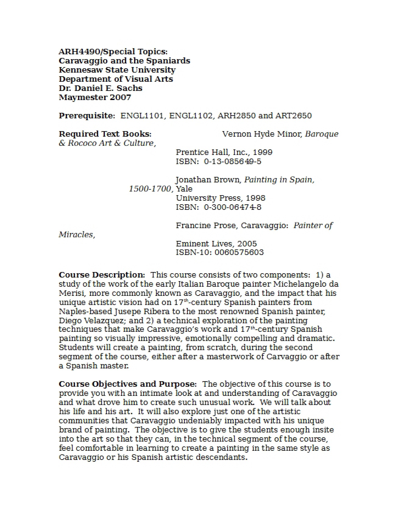 General Syllabus for a History of the Art Museum Course
