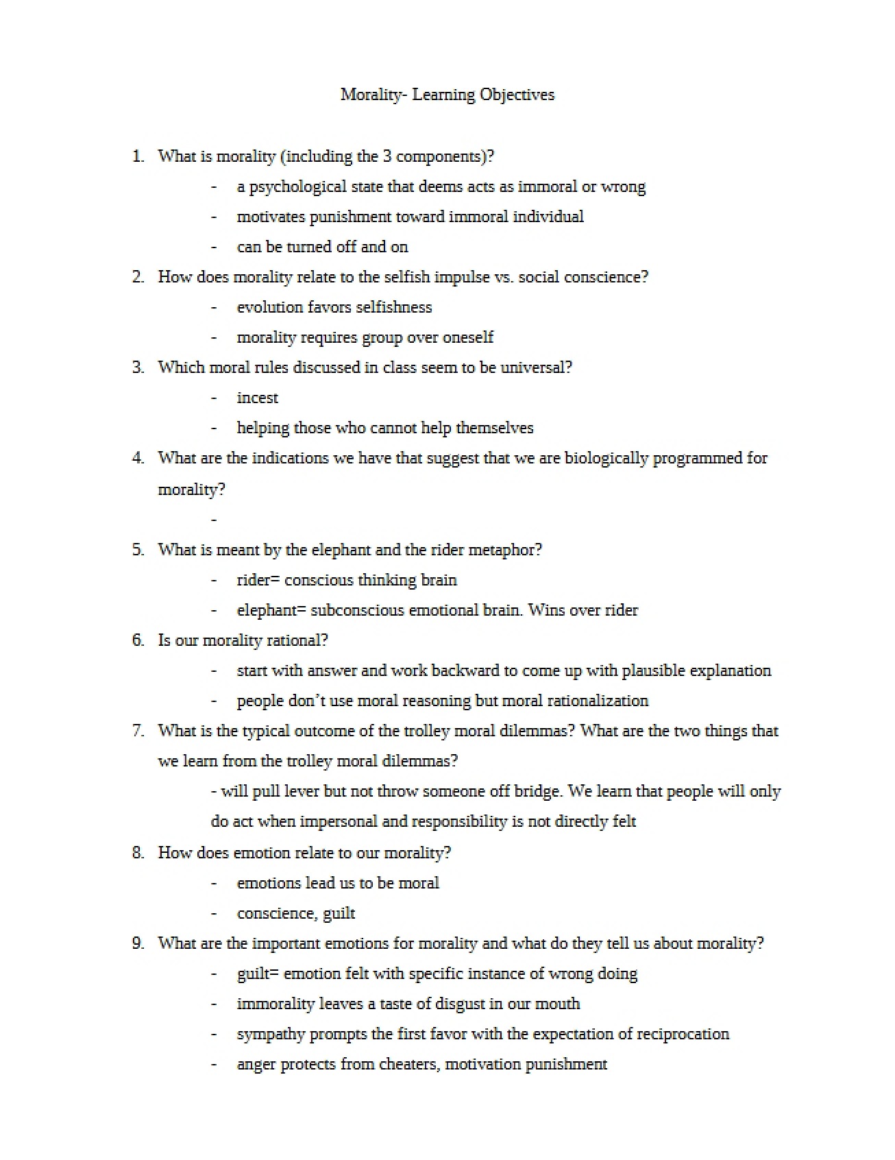 Moral Psychology - 10 Pages